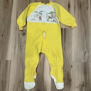 Charlie Brown Peanuts Footie Pajamas 1980’s Baby Toddler 12-18M
